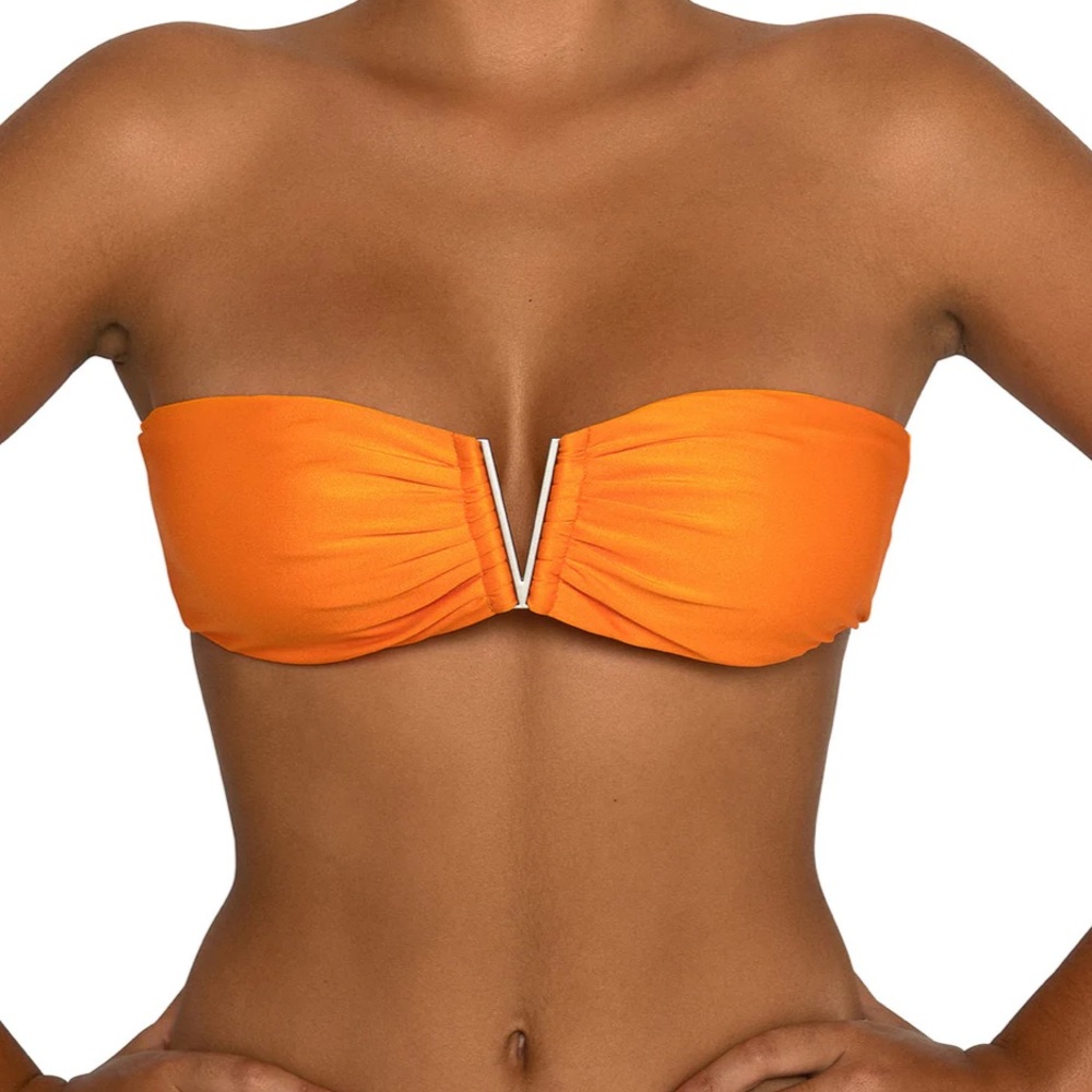 Orange Bandeau Bikini Top